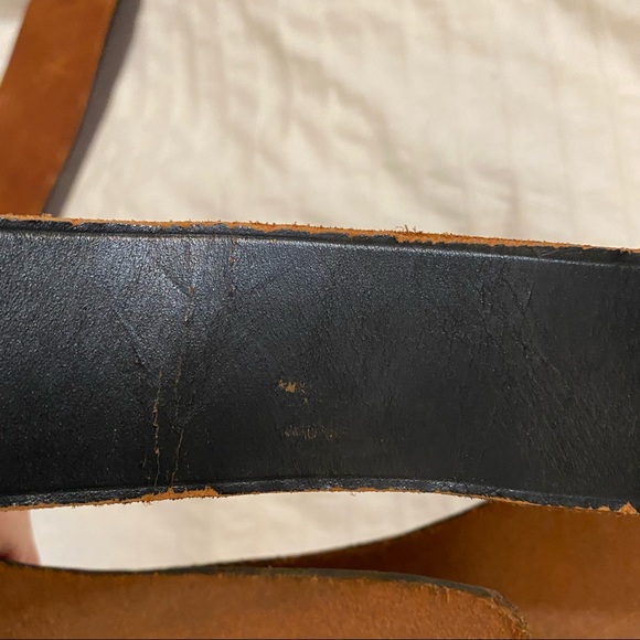 Vintage Chic Hildigardy NYC leather belt 1950’s-60’s brass Whale Buckle 25”-26” - Picture 4 of 8
